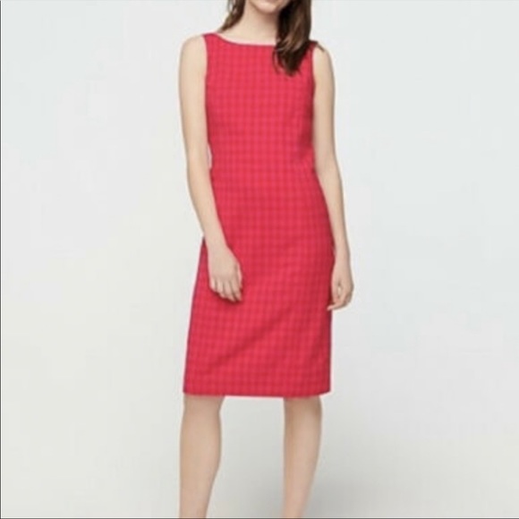 J.Crew Pink and Orange Gingham Preppy Sheath Dress - Picture 2 of 9